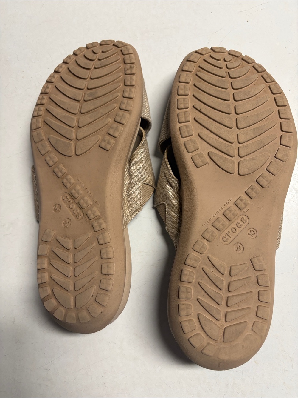 CROCS Women’s Tan Crisscross Slip-On Sandals - Picture 2 of 3